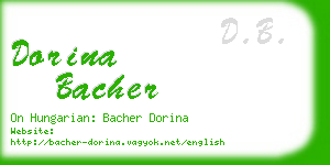 dorina bacher business card